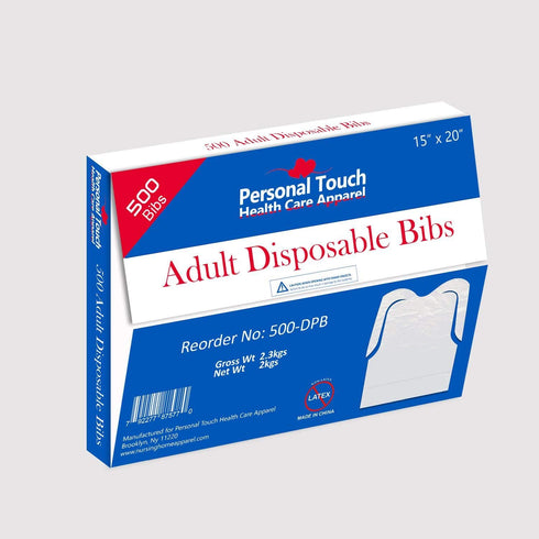 Ties(500 Personal Touch Disposable Plastic Adult Bib with Bibs)