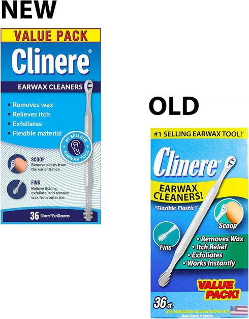 Clinere Ear Cleaners, Gentle Canal Cleaning and Ear Wax Removal Tool, 36 Count