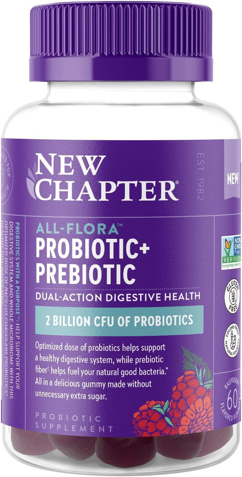 New Chapter Probiotic Gummies for Women and Men - 1 Month Supply - Vegan, Non-GMO, Holistic Gut Health