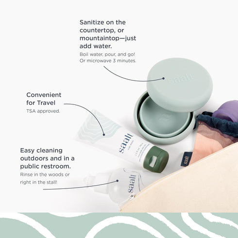 Saalt Travel Kit - Easy Cleaning for Public Restroom, School, or Travel with a Menstrual Cup or Menstrual Disc