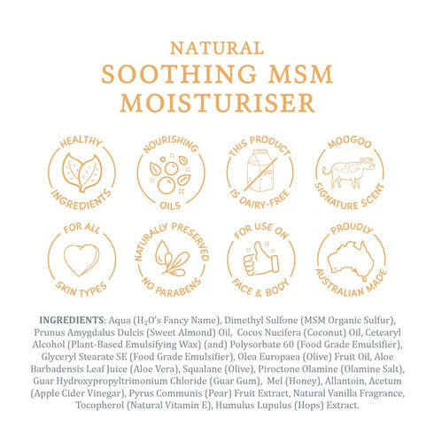MooGoo - Soothing MSM Moisturizer, Natural Lightweight Lotion for Sensitive, Irritated, Red, Itchy Skin (120g)