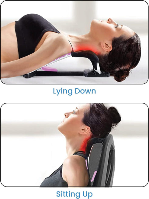 TRAKK Neck Stretcher Cervical Device with Heating Adjustable Neck & Shoulder Relaxer for Neck Pain Relief & Muscle