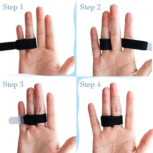 Happiby 10 Jammed, Finger Buddy Wraps, PCS Finger Loops Tapes for Broken, Swollen or Dislocated Joint, Splints Brace
