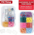 8 Compartment Large Pill Case with Airtight Seal, Adjustable Dividers, Waterproof Med Box with Medication Map (Clear -