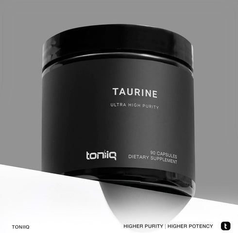 Toniiq 2000mg Taurine Supplement - High Purity Powder Capsules, 98%+ Pure, Third-Party Lab Tested, 45 Optimal Servings