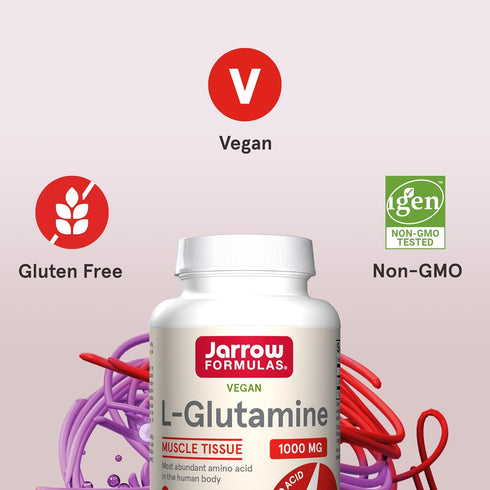 Jarrow Formulas L-Glutamine 1000 mg - Amino Acid Supplement for Muscle Tissue, Immune Support & Metabolism - 100