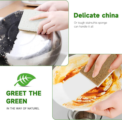 10 Pack Biodegradable Natural Sponges for Dishes, Eco Friendly Kitchen Sponge Dish Sponge
