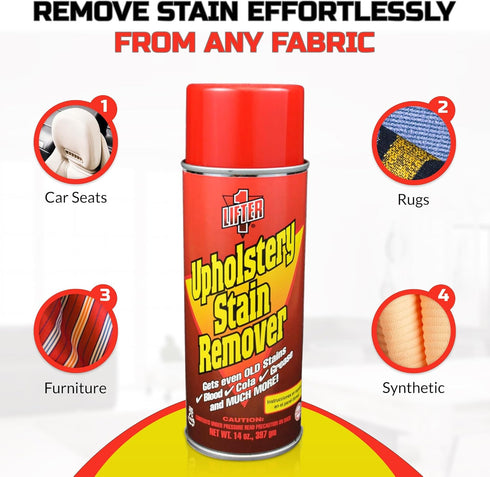 Multi-Fabric Upholstery Stain Remover and Carpet Cleaner for Car Carpets, Seats, and Furniture, 14oz