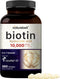 Biotin 10000mcg + Hyaluronic Acid 25mg, 360 Coconut Oil Softgels, Premium Vitamins for Hair Skin and Nails