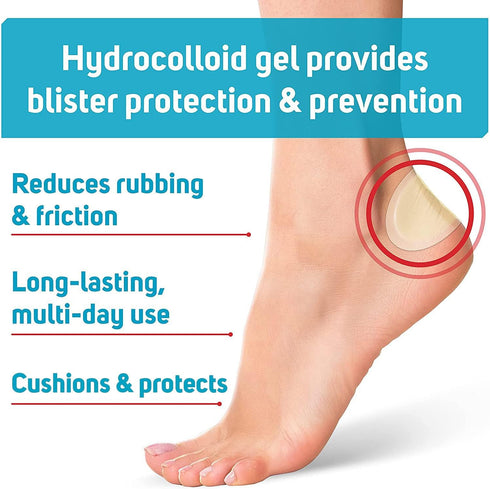 Care Science Hydrocolloid Gel Blister Bandages, 30 ct | Long-Lasting Cushions & Protects Blisters