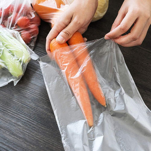 3 Rolls Plastic Bags Disposable Food Storage - 3 Sizes, 240pcs Bags