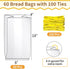 Reastar 60 100 Bread Bags with Ties, Clear Bread Bags for Homemade Bread and Ties, Adjustable Reusable Plastic Bread