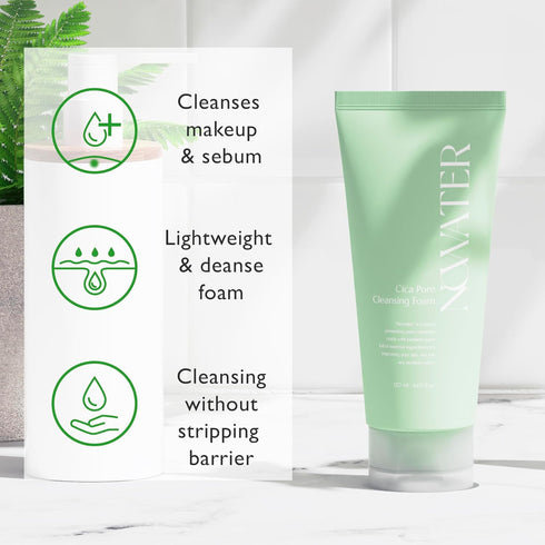 Cica Pore Cleansing Foam | Daily Face Wash for Pore Cleansing & Sebum Control | Cica, Hyaluronic Acid, Aloe (4.05 fl.