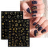 JMEOWIO 10 Sheets Moon Star Sun Nail Art Stickers, Colorful Self-Adhesive Decals for Nail Design Accessories