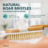 Long Handled Back Scrubber for Shower - 18" Boar Bristle Brush, Wooden Bath Brush