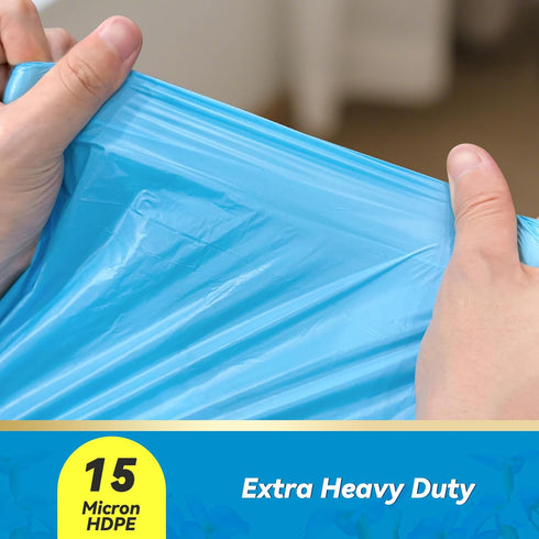 Wowflash 300 Count 15 4 Micron Extra Thick Gallon Drawstring Small Trash Bags, Sturdy & Tear-Resistant Small Garbage