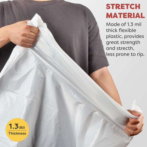 Holuwiso 15 1.3 25.2 30.3 Inches 60 Count Gallon Trash Bags Drawstring, Mil Ultra Thick High Stretch Tall Kitchen