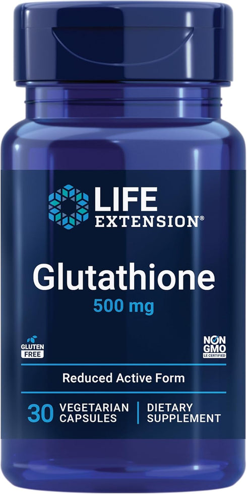 Life Extension Glutathione 500 mg – Antioxidant Capsules for Oxidative Stress, Gluten-Free, Non-GMO, Vegetarian