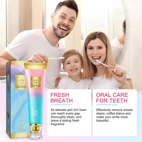 YKJHCSL 2Pcs Niacinamide Whitening Toothpaste, Bright White Toothpaste for Fresh Breath, Nicotinamide Dazzling White
