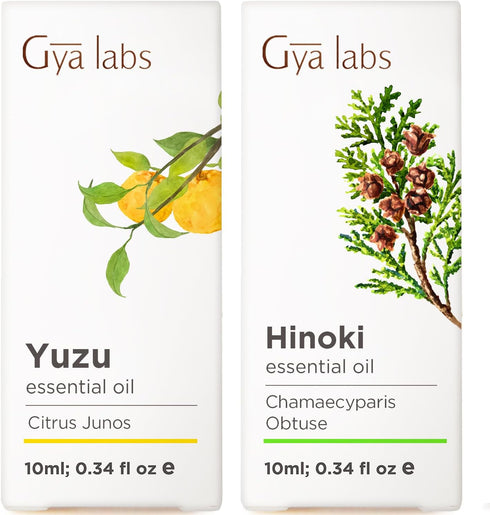 Gya Labs Yuzu Essential Oil for Diffuser & Hinoki Essential Oil for