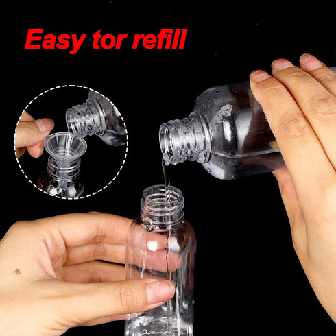Jeffdad 2 Pack Plastic Spray Bottles, 3.5oz Clear Refillable Container for Water, Essential Oils, Cleaning Solutions