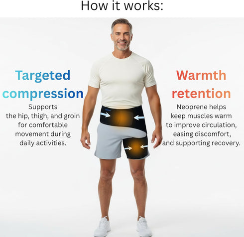 Hip Brace for Women, Men - Sciatica Brace - Groin Pull Compression Wrap - Sciatica Pain Relief Devices, Hip Brace