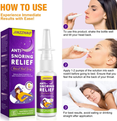JINZZHAO Anti Snoring Spray, Snoring Solution to Help Open The Throat & Air Passage, Effective Stop Snoring Solution