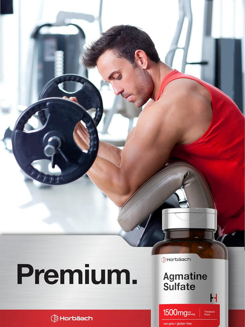 Horbaach Agmatine Sulfate Capsules 1500mg - 60 Pills, Pharmaceutical Grade, Non-GMO