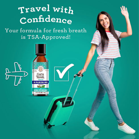 GuruNanda Coconut Oil Pulling with 7 Essential Oils and Vitamin D3, E, K2, Travel Size, 3 oz.
