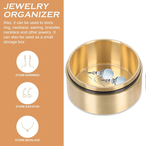 Medicine Pill Organizer for Purse, Metal Portable Pill Case, Waterproof Round Container for Travel, Jewelry Storage