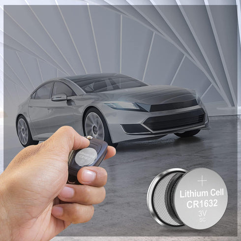 PKCELL 5Pack CR1632 Battery CR 1632 Batteries 3V Lithium for Car Key Fob, Keyless Remote