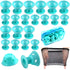 JANYUN 40 Pcs Magic Hair Rollers - 20 pcs Large and 20 pcs Small Silicone Curlers (Pale Cyan)