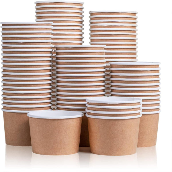 yvsay 55-Count 8-Oz Disposable Dessert Bowls, disposable bowls Paper Ice Cream Cups for