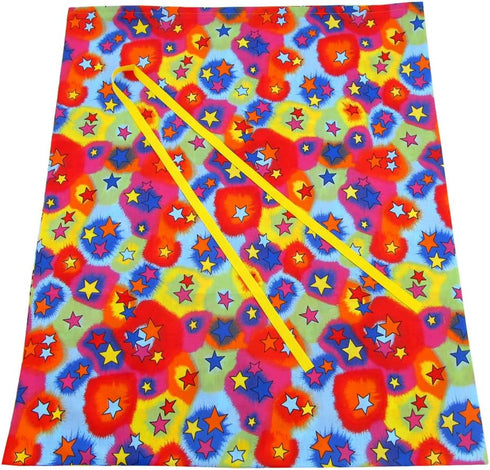 VZWraps Stars Reusable Fabric Gift Bag, Jumbo 27 Inches Wide by 33 Inches High for Birthday, Graduation, Father's Day