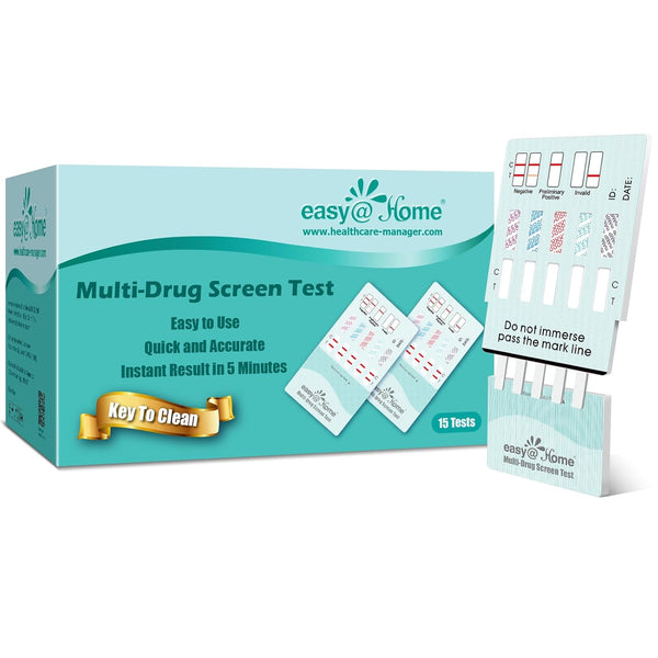 Easy@Home Multi-Drug Screen Test - 5 Pack Urine Drug Tests Kit, Testing BZO/COC/THC/MET/MOR/OXY/BAR/BUP/MTD/TCA,
