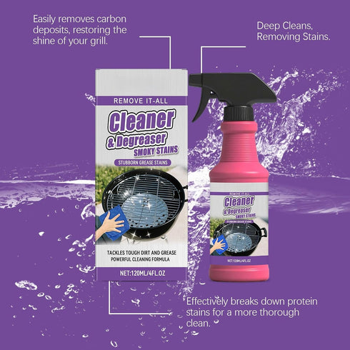 OGoeesy BBQ Grill Cleaner Spray for Outdoor Grills Safe Heavy Duty Cleaner for Burnt Food & Grease Kitchen Cleaner