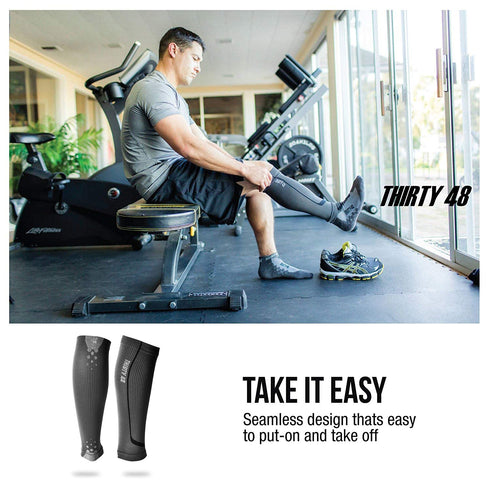 Thirty48 Graduated Calf Compression Sleeves, 15-20 OR 20-30 mmHg for Fast Recovery