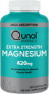 Qunol Magnesium Capsules 420mg - 180 Count High Absorption Extra Strength Supplement for Bone and Muscle Health