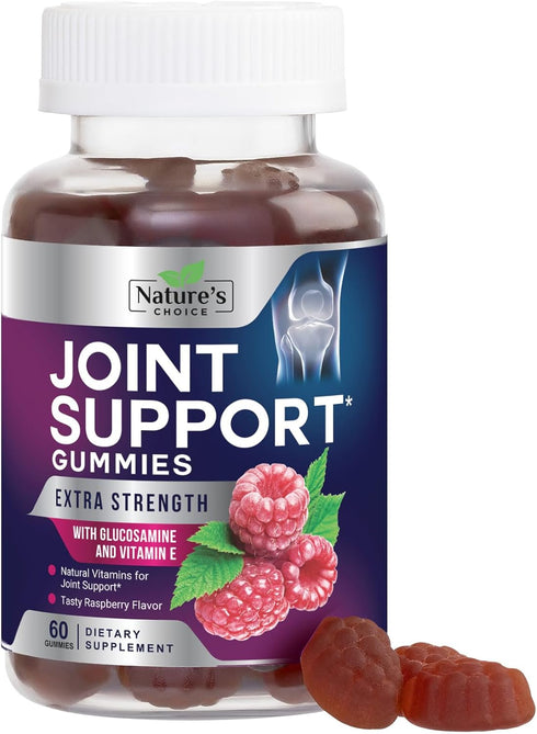 Joint Support Gummies, Extra Strength Glucosamine Supplement with Vitamin E for Joint Health, 60 Gummies for Men and