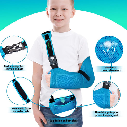 Arm Sling Shoulder Injury Brace for Kids, Medical Sling with Shoulder Pad for Rotator Cuff Injury Support