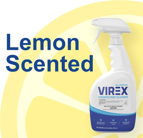 Diversey CBD540540 All Purpose Disinfectant Cleaner- Kills 99.9% of Germs and Eliminates Odors, Lemon Scent, Ready-to-Use Spray, 32-Ounce (Pack of 4)