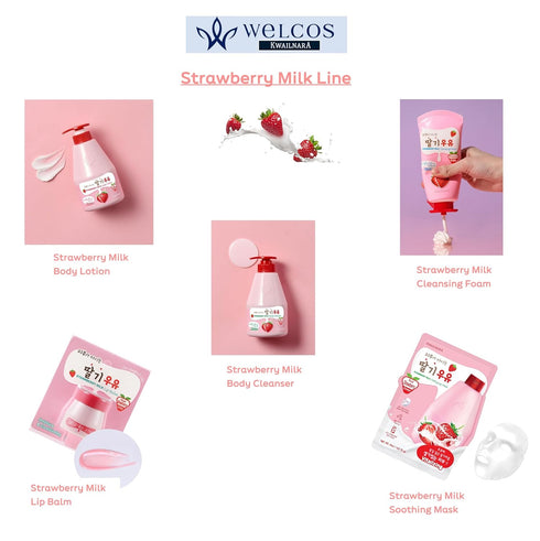 WELCOS KWAILNARA Strawberry Milk Body Cleanser 560 g / 19.75 oz