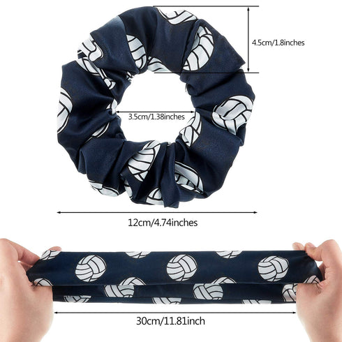WILLBOND 12 Pieces Silk Hair Scrunchies, Volleyball Sport Hair Ties, Satin Bands for Women, Multicolor