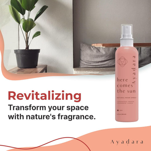 Natural Room Spray | Refreshing Citrus Air Freshener for Home & Office | Witch Hazel, Lemongrass, Peppermint Oil