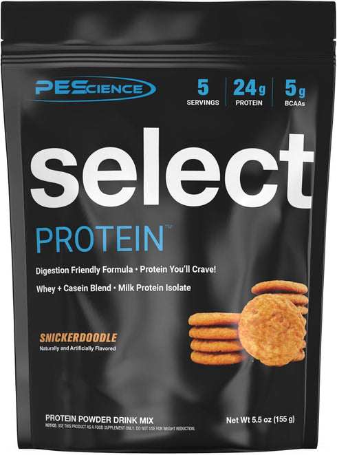 PEScience Select Low Carb Protein Powder, Snickerdoodle Flavor, 5 Serving, Keto Friendly, Gluten Free