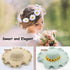 Honbay 2PCS Fashion Flower Headband, Sunflower Hair Wreath Festival Hair Band (Yellow + White)