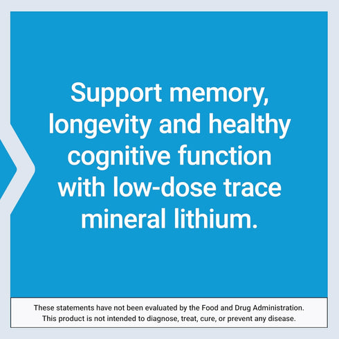 Life Extension Lithium 1000 mcg - 100 Count - Supports Brain Health, Memory & Cognition - Gluten-Free, Non-GMO