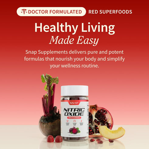 Gummies 60 Gummies (30 1 Snap Supplements Nitric Oxide Beet Root Supplement with Organic Beets - Energy & Circulation