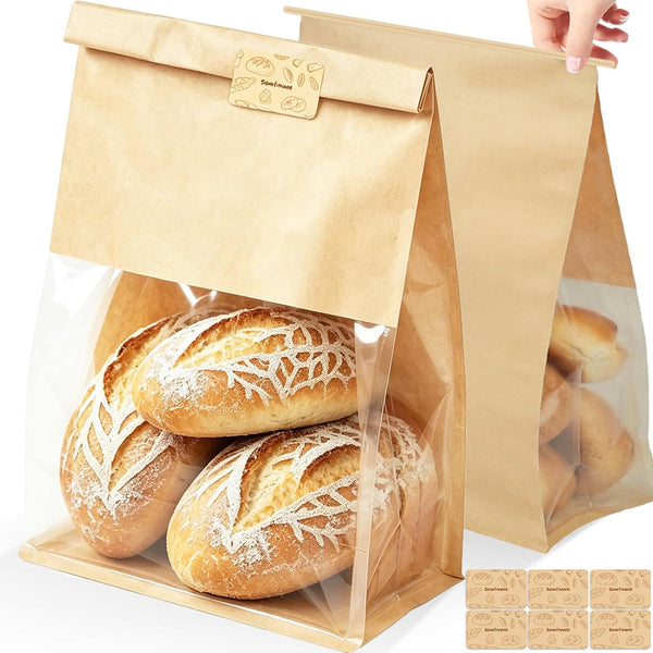 Sowinvent Extra Large Bread Bags for Homemade, 200 Count, 50% Thicker Sourdough Paper