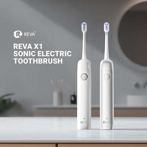 X1 4 5 60-Day IPX7 Sonic Electric Toothbrush for Adults - Sweeping & Vibrating, Rechargeable, Brush Heads, Cleaning